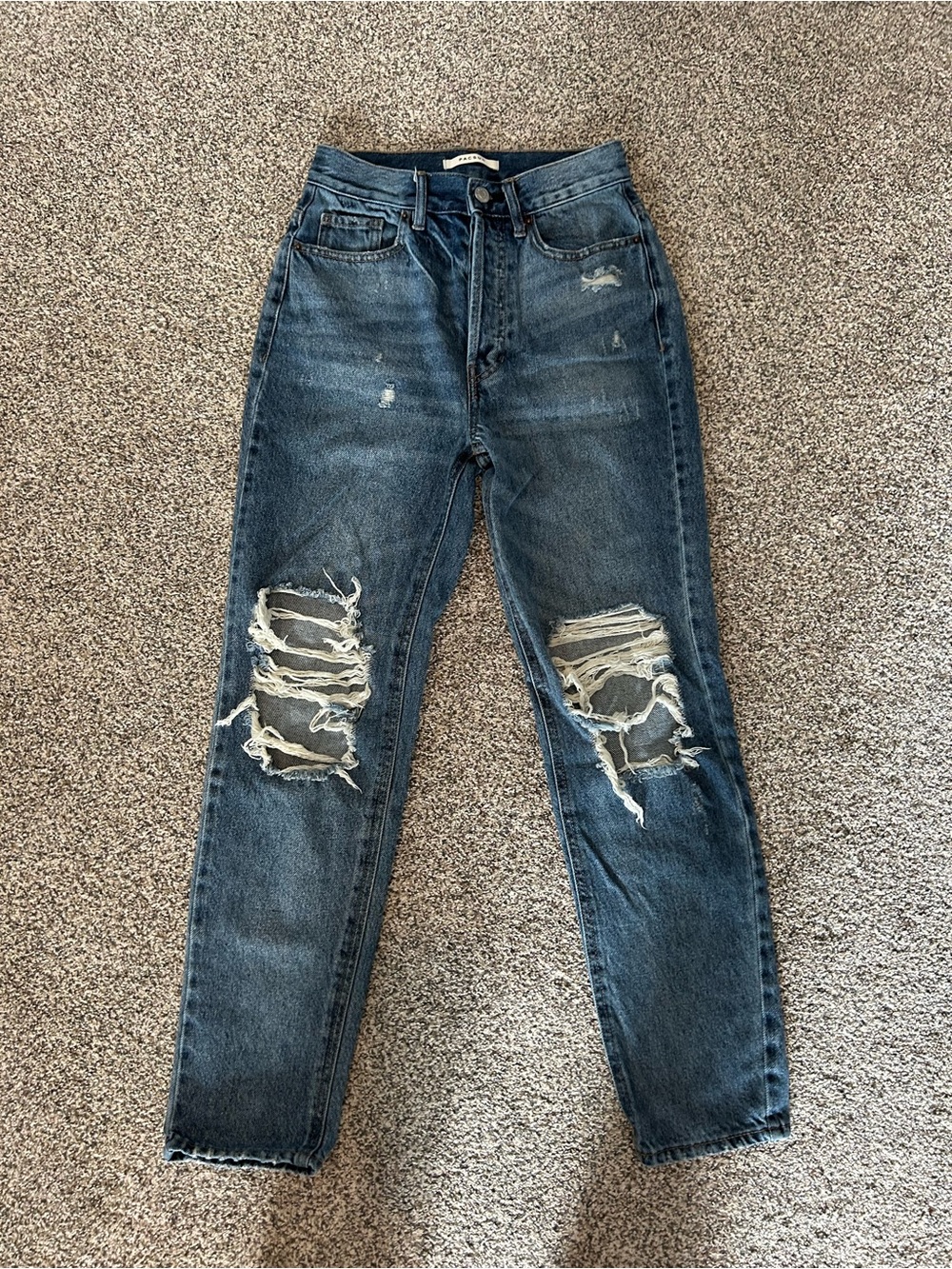 PacSun Buttoned Fly High-Waisted Distressed Mom Jeans